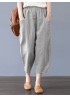 Harem Pants Solid Color Loose Cotton Casual Thin Capris