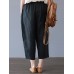 Harem Pants Solid Color Loose Cotton Casual Thin Capris