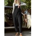 Waist Drawstring Pockets Straps Jumpsuit