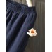 Vintage Solid Color Elastic Waist Button Loose Harem Pants