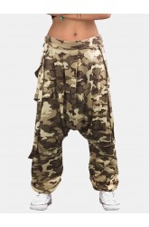 Camouflage Loose Elastic Waist Casual Harem Pants For Women