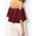 Solid Color Strapless Off-shoulder Crop Tops