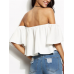 Solid Color Strapless Off-shoulder Crop Tops