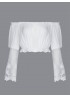 Lace Patchwork Off-shoulder Long Sleeve Women Crop Top