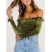 Sexy Off-the-shoulder Long Sleeve Crop Top