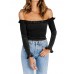 Sexy Off-the-shoulder Long Sleeve Crop Top