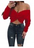 Sexy Kink Off-the-shoulder Long Sleeve Crop Top