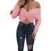 Sexy Kink Off-the-shoulder Long Sleeve Crop Top