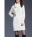 Casual Knitting Pure Color Turtleneck Long Sleeve Women Dresses