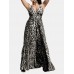 Leopard Print Halter Backless Sexy Maxi Dress For Women