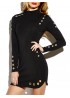 Sexy Hollow Irregular Hem Long Sleeve Mini Dress For Women