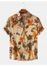 Mens Vintage Floral Oil Printting Short Sleeve Shirts
