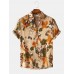 Mens Vintage Floral Oil Printting Short Sleeve Shirts