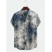 Mens Chinese Style Abstract Printing Short Sleeve Loose Casual Shirts