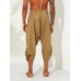 Mens Corduroy Casual Ethnic Style Calf-Length Loose Drawstring Harem Pants