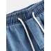 Men Retro Shadowless Wall Beam Feet Solid Nine Points Jeans