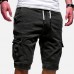 Mens Casual Multi Pockets Drawstring Waist Outdoor Sports Cargo Shorts