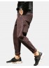 Mens Plain Corduroy Embroidery Button Zipper Straight Pants