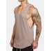 Mens Summer Sleeveless Cotton Breathable Sweat Loose Fit Workout Tank Tops