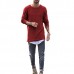 Mens Knit Sweater Solid Color Long-Sleeved O-Neck Regular Fit Casual T-shirt