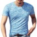 Mens Cotton Breathable Solid Short Sleeve Slim Fit Casual T-Shirt