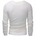 Mens Knit Solid Color Long Sleeve Round Neck Tops Pullover Casual Tee T-shirt