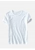 Mens 100% Cotton Round Neck Solid Color Short Sleeve Loose T-Shirts