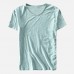 Mens 100% Cotton Round Neck Solid Color Short Sleeve Loose T-Shirts