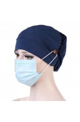 Beanie Cap Multicolor Chemotherapy Cap Button Mountable Ears Anti-Legging
