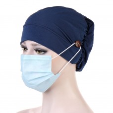 Beanie Cap Multicolor Chemotherapy Cap Button Mountable Ears Anti-Legging