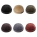 Men Women Couples Adjustable Solid Corduroy Velvet Brimless Hats Retro Crimping Bucket Cap