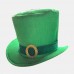 St. Patrick's Day Leprechaun Green Satin Top Hat with Buckle Adult Costume Cap