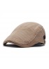 Men Cotton Solid Color Beret Flat Cap Duck Hat Sunshade Casual Peaked Forward Cap Adjustable Hat